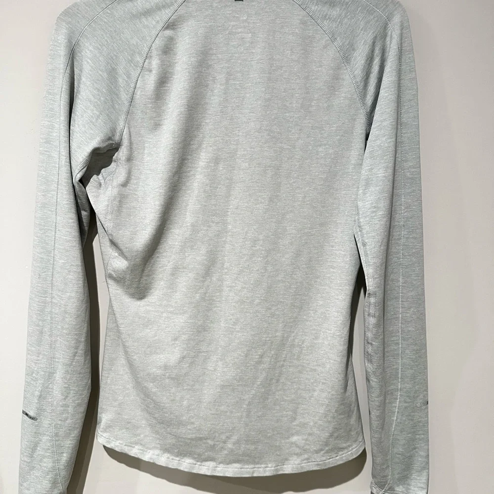 Nike Heather Light Gray Quarter-Zip Athletic Pullover - Picture 3 of 5